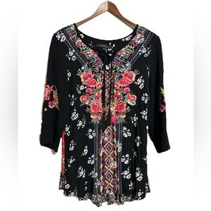 Calessa Embroidered Tunic Top Boho